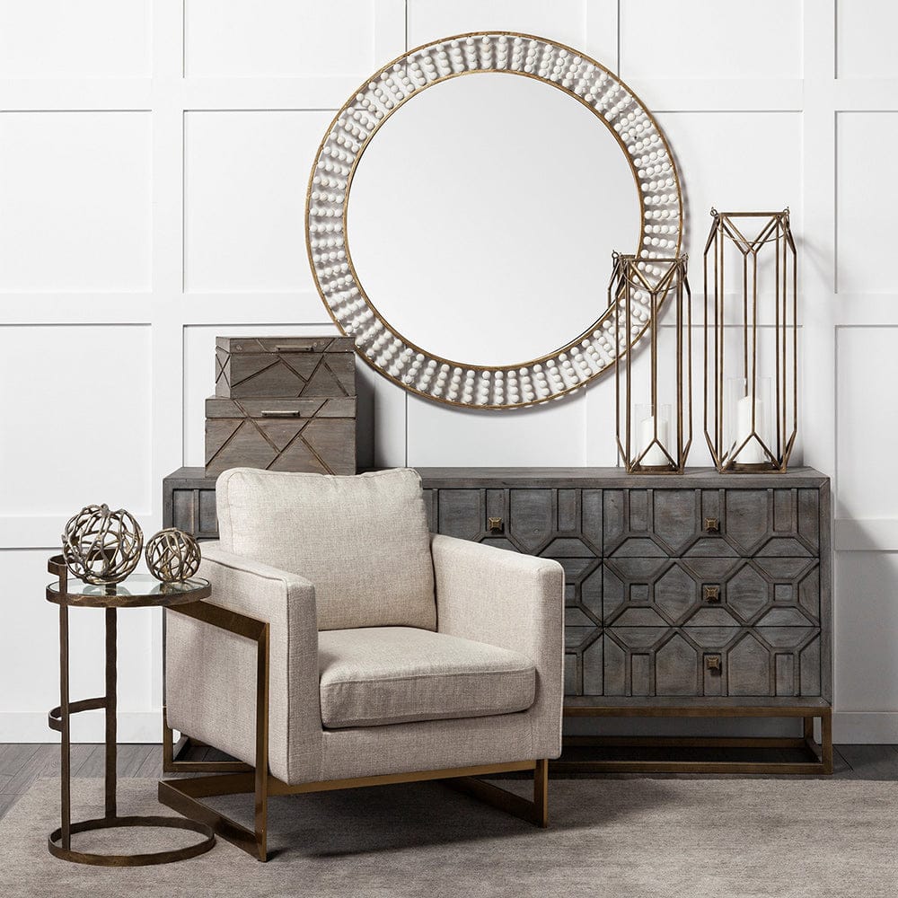 Mercana - Reimer 15L x 15W Gold Round Glass Top W/Metal Frame Accent Table - 68235 view 6