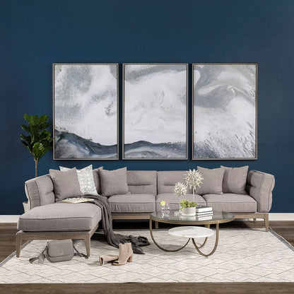 Mercana - Reinhardt 36" Round Glass Top Marble Shelf Gold Metal Base Coffee Table - 67804 view 2