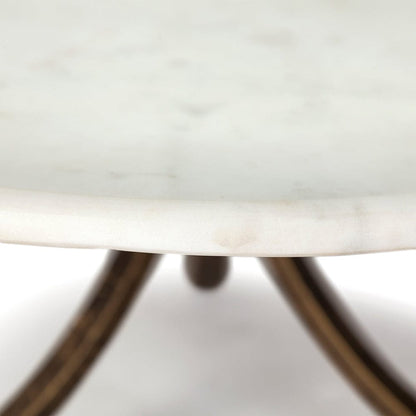 Mercana - Reinhardt 36" Round Glass Top Marble Shelf Gold Metal Base Coffee Table - 67804 view 6