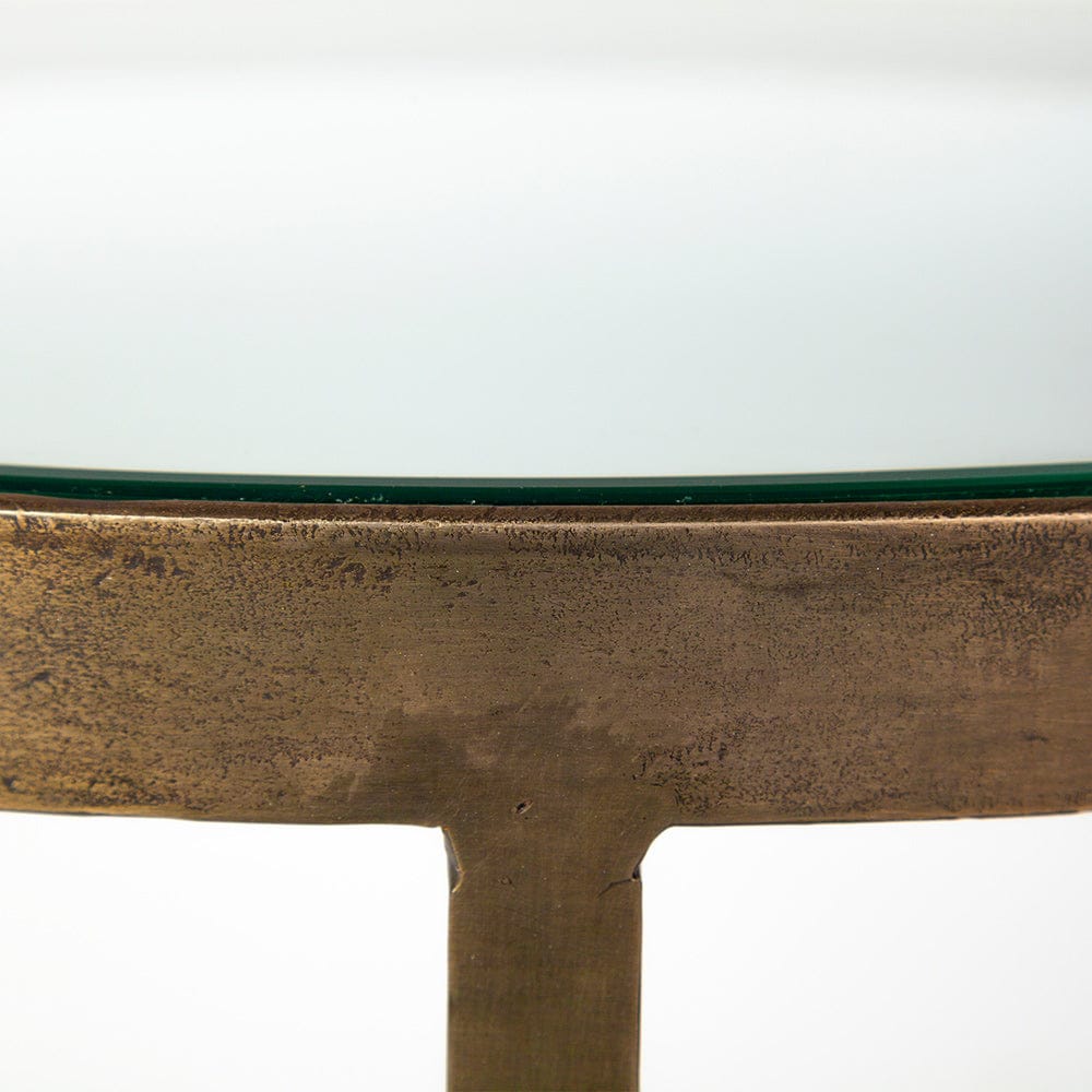 Mercana - Reinhardt II 20" Round Glass Top Metal and Marble Detail End/Side Table - 67805 view 4