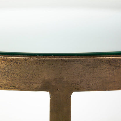 Mercana - Reinhardt II 20" Round Glass Top Metal and Marble Detail End/Side Table - 67805 view 4