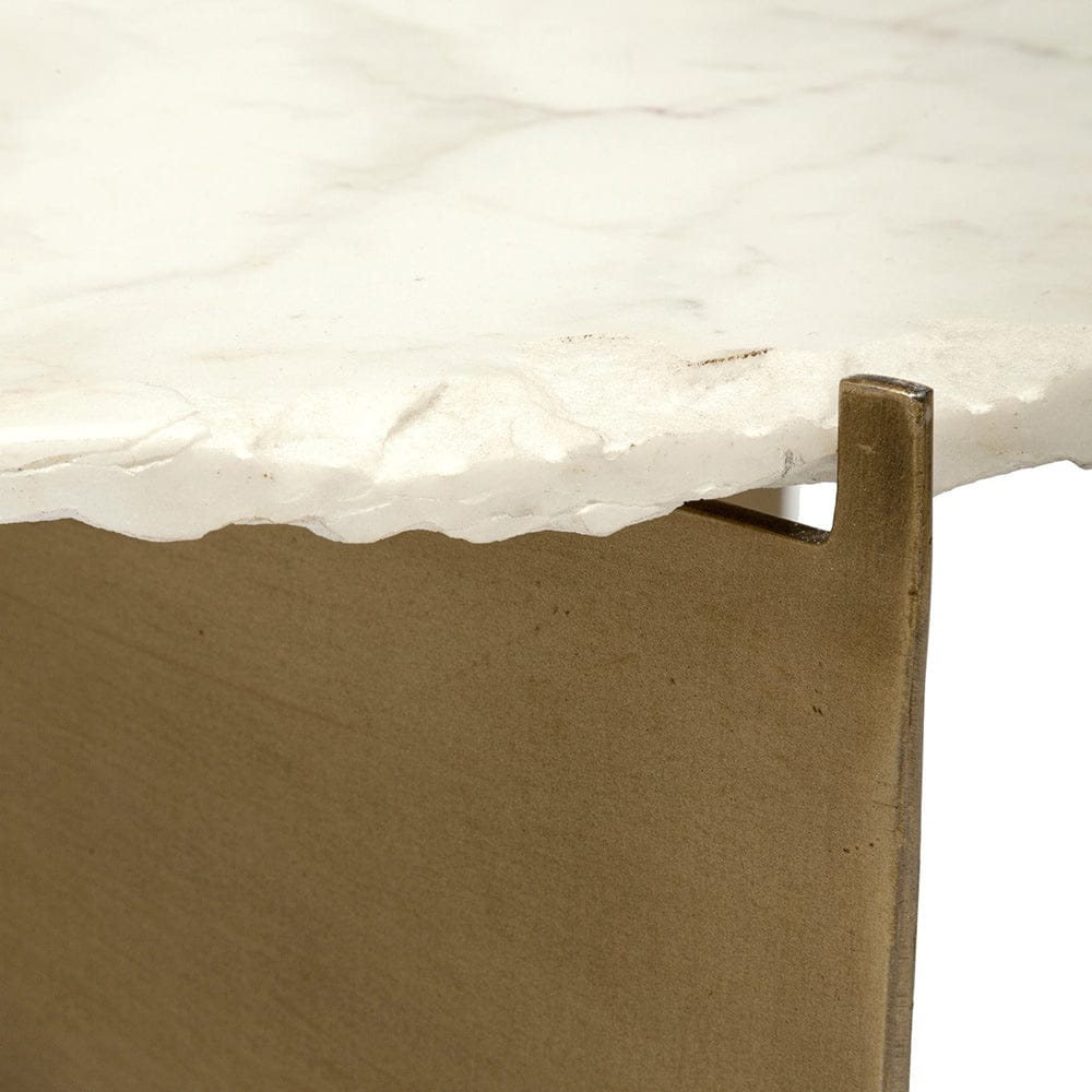 Mercana - Reinhold 48x30 Oval Marble Top Gold Metal Base Coffee Table - 69051-AB view 10