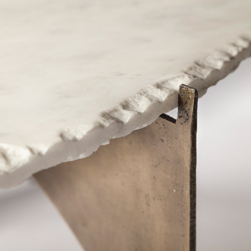 Mercana - Reinhold 49" Round White Marble Top Gold Metal Base Coffee Table - 68232-AB view 12