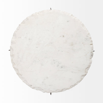 Mercana - Reinhold II 21L x 21W x 21H Round Live-Edge Marble Top and Gold Metal Base Side/End Table - 68233-AB view 8