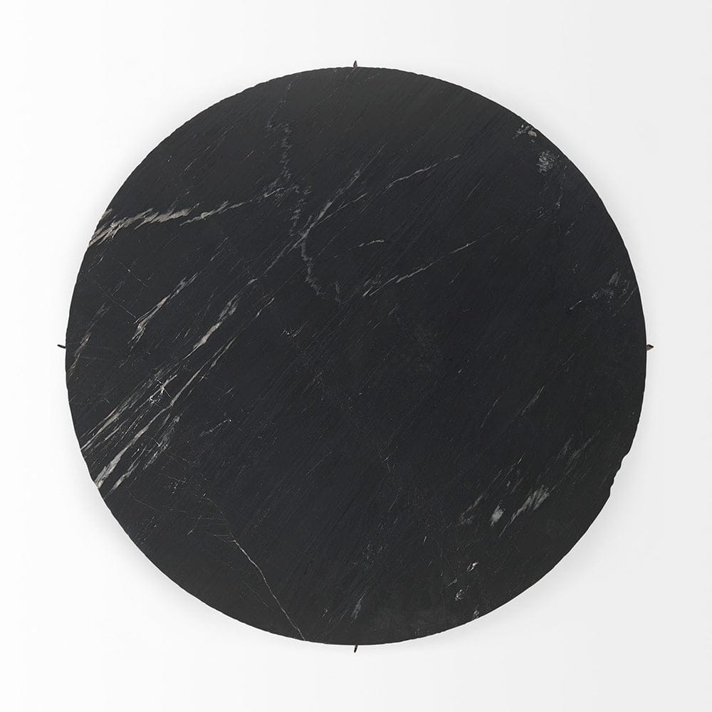 Mercana - Reinhold III Black Marble Top Iron Coffee Table - 69262-AB view 6