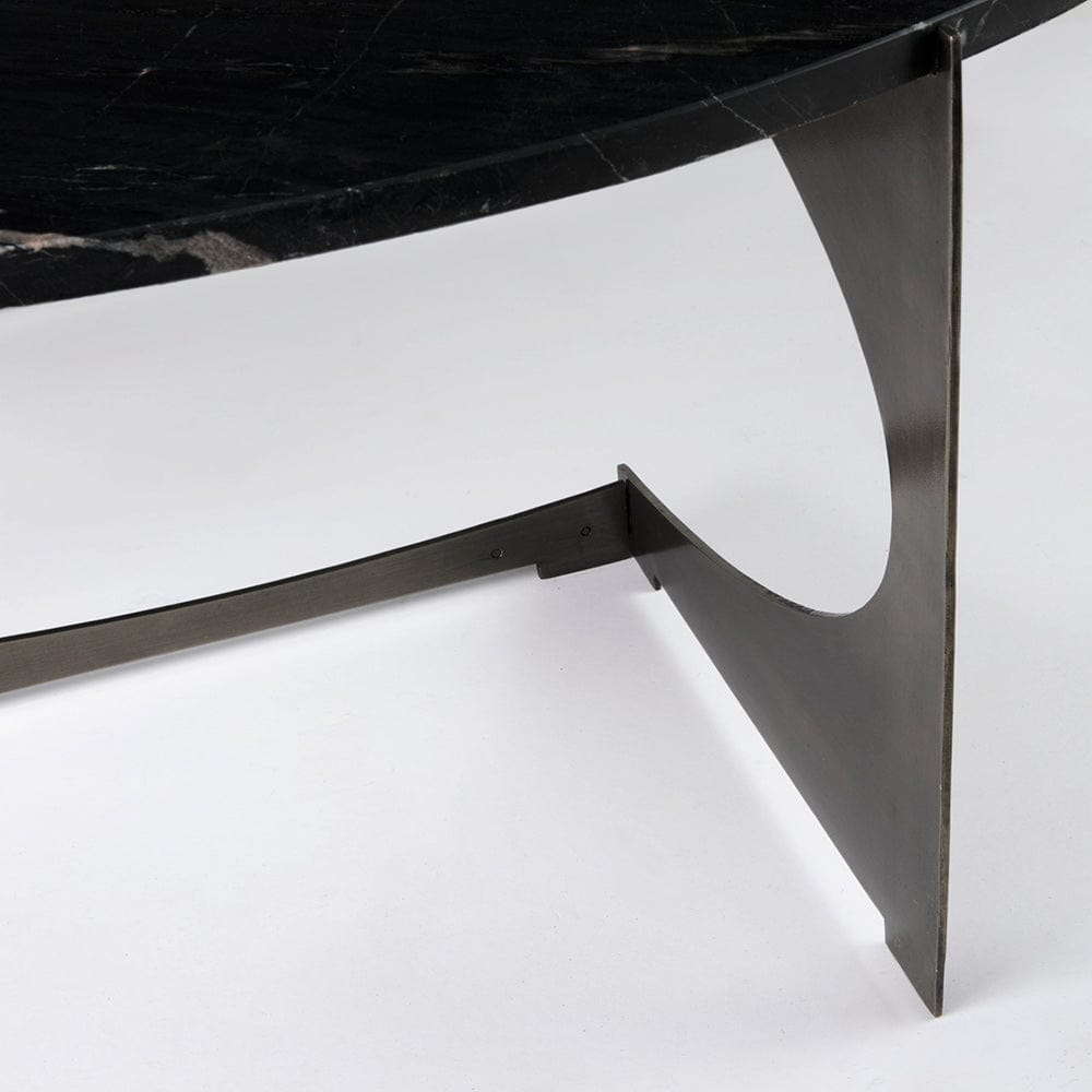Mercana - Reinhold III Black Marble Top Iron Coffee Table - 69262-AB view 10