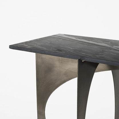 Mercana - Reinhold IV Black Marble Top Iron Console Table - 69263-AB view 4