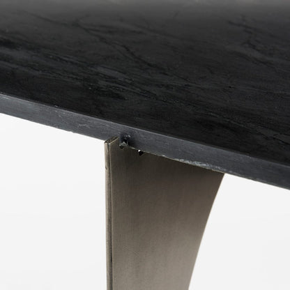 Mercana - Reinhold IV Black Marble Top Iron Console Table - 69263-AB view 5