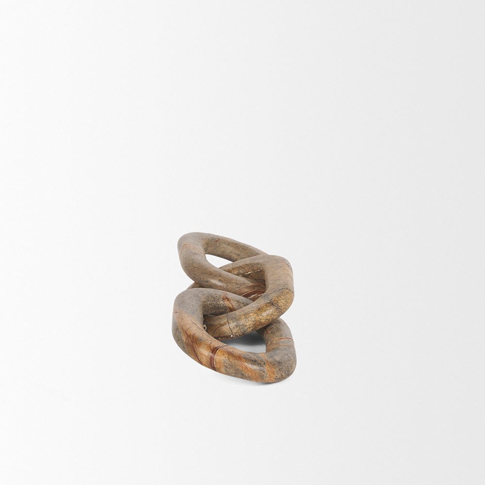 Mercana - Reinir Red-Brown Marble Chain Link Decorative Object - 70705 view 3