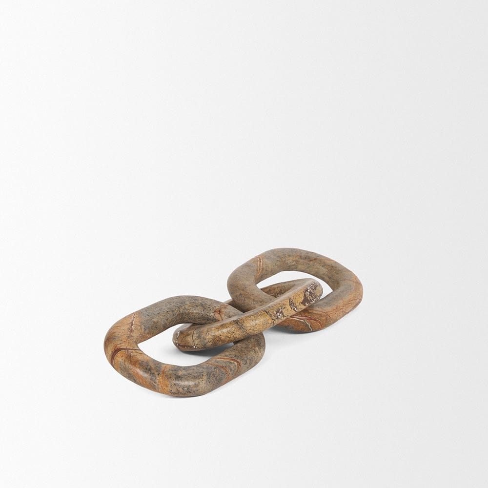 Mercana - Reinir Red-Brown Marble Chain Link Decorative Object - 70705 view 4