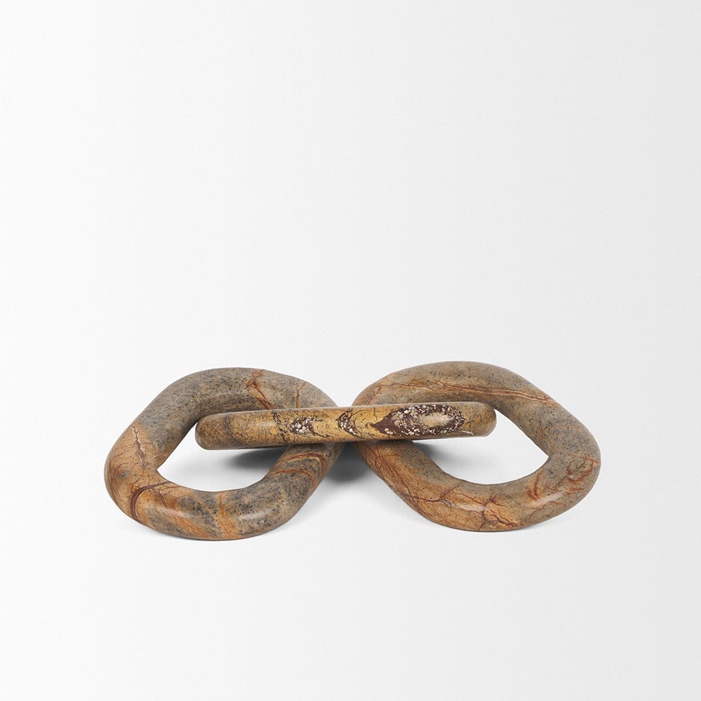 Mercana - Reinir Red-Brown Marble Chain Link Decorative Object - 70705 view 5