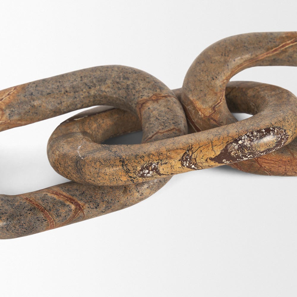 Mercana - Reinir Red-Brown Marble Chain Link Decorative Object - 70705 view 6