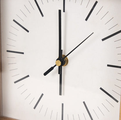 Mercana - Renaya Light Brown Wood w/ Matte Black Metal Base Table Clock - 70693 view 7