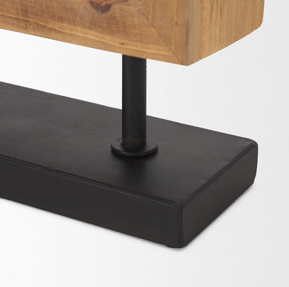 Mercana - Renaya Light Brown Wood w/ Matte Black Metal Base Table Clock - 70693 view 8