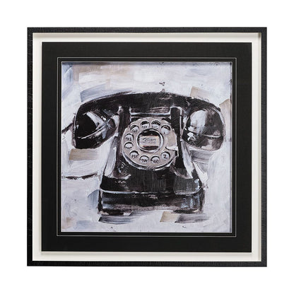 Mercana - Retro Phone I by Ethan Harper a Hand Embellished Textured Framed Art Print Matted under Glass - 13114 view 1