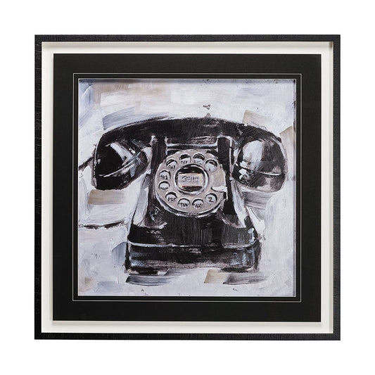 Mercana - Retro Phone I by Ethan Harper a Hand Embellished Textured Framed Art Print Matted under Glass - 13114 view 1