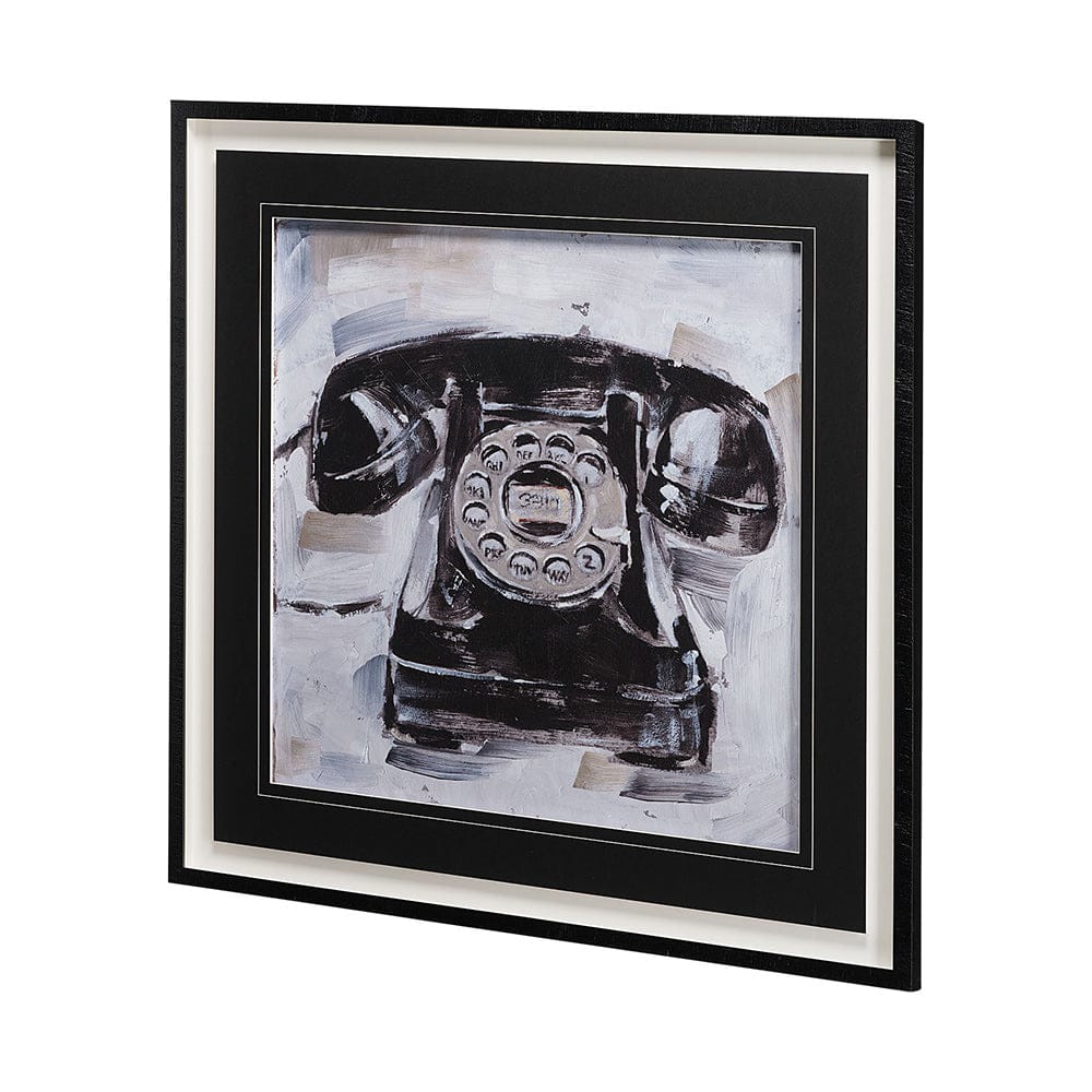 Mercana - Retro Phone I by Ethan Harper a Hand Embellished Textured Framed Art Print Matted under Glass - 13114 view 4
