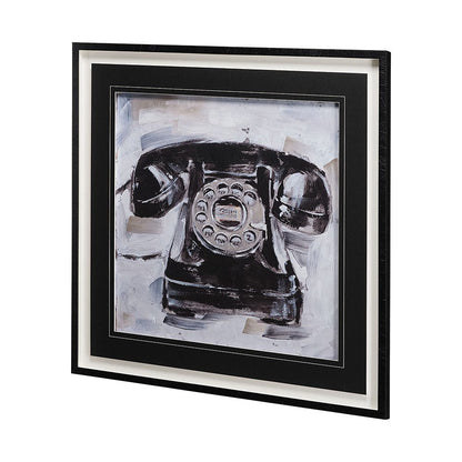 Mercana - Retro Phone I by Ethan Harper a Hand Embellished Textured Framed Art Print Matted under Glass - 13114 view 4