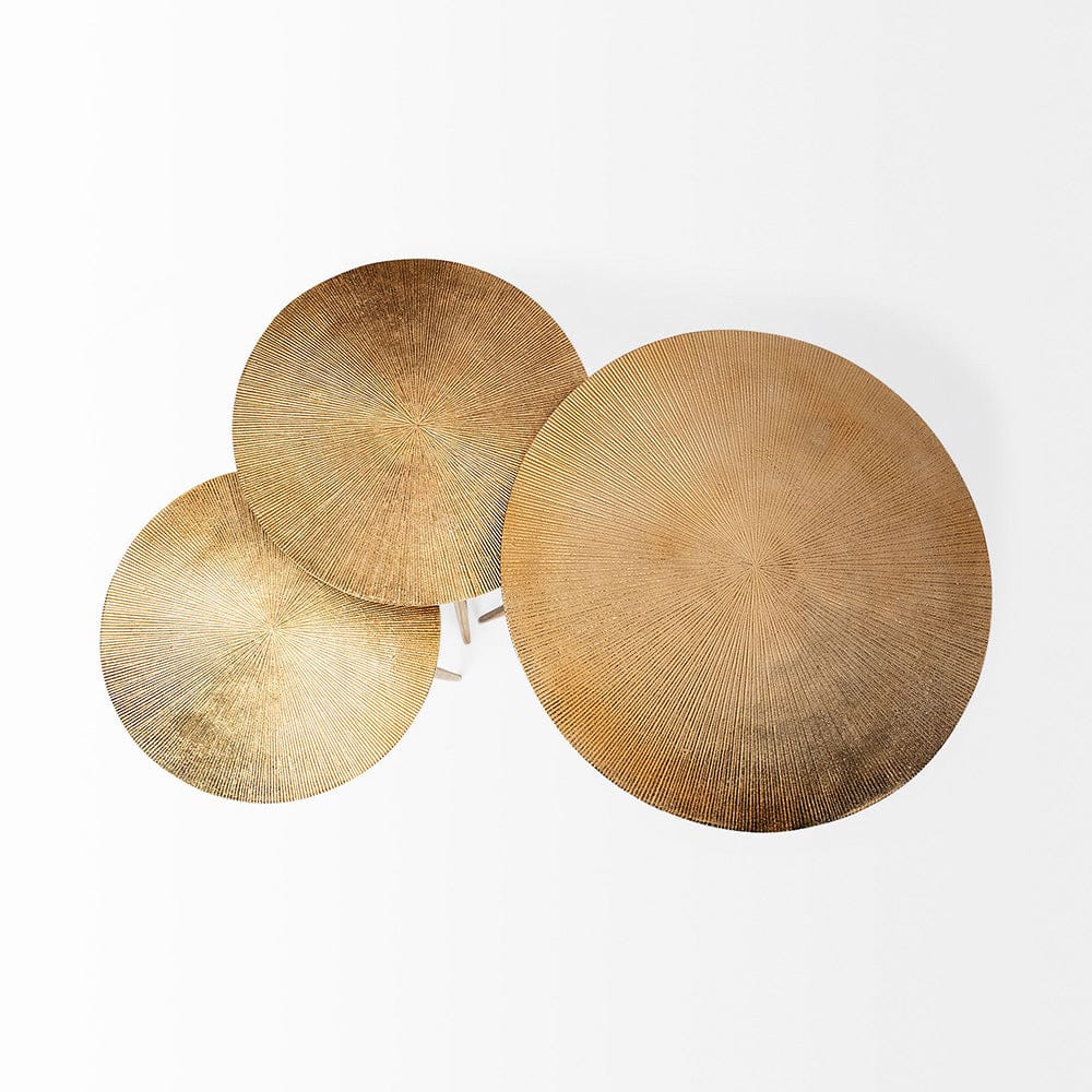 Mercana - Reva I Large 24L x 24W Gold Round Top Cast Aluminum Accent Table - 68771 view 6