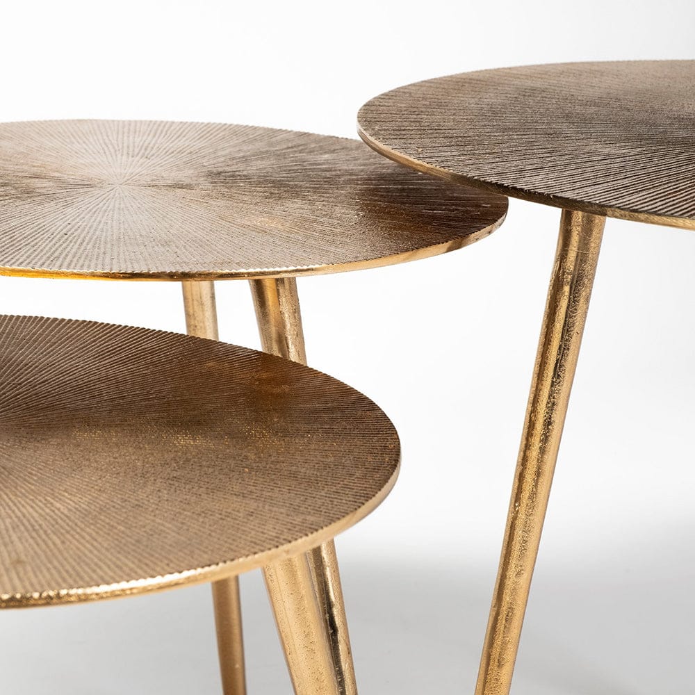 Mercana - Reva I Large 24L x 24W Gold Round Top Cast Aluminum Accent Table - 68771 view 9