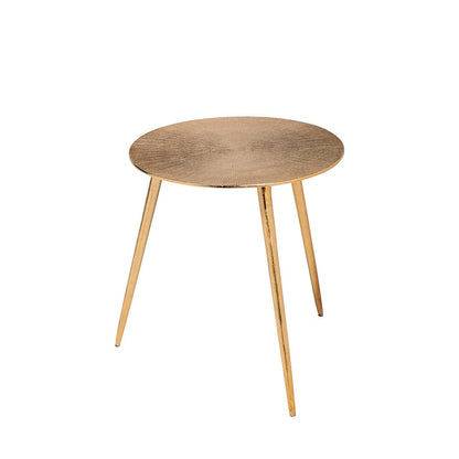 Mercana - Reva III Small 16L x 16W Gold Round Top Cast Aluminum Accent Table - 68769 view 1