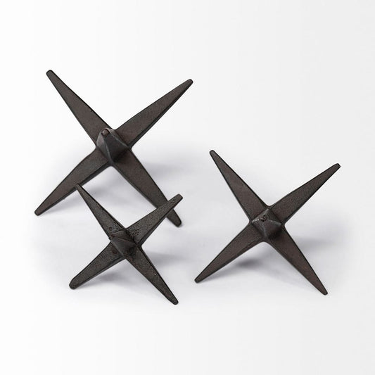 Mercana - Rhea Brown Cast Iron Small, Medium & Large Jacks (Set of 3) - 68650 view 2