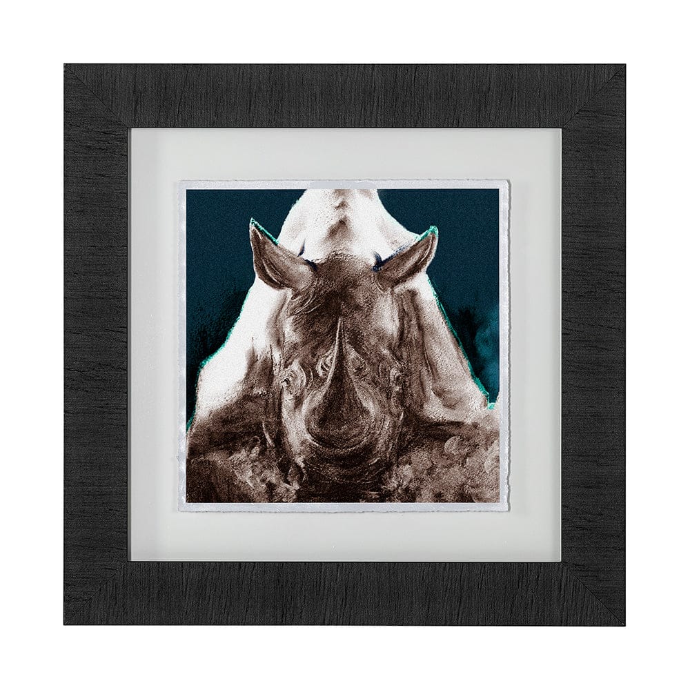 Mercana - Rhino Blue by Mercana Studio a Hand Embellished Textured Framed Art Print Matted under Glass - 13000 view 1