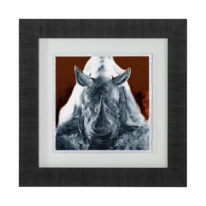 Mercana - Rhino Burn Orange by Mercana Studio a Hand Embellished Textured Framed Art Print Matted under Glass - 12999 view 1