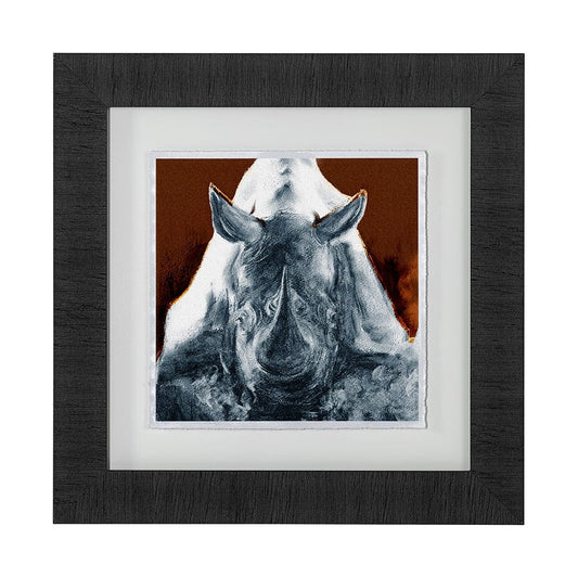 Mercana - Rhino Burn Orange by Mercana Studio a Hand Embellished Textured Framed Art Print Matted under Glass - 12999 view 1
