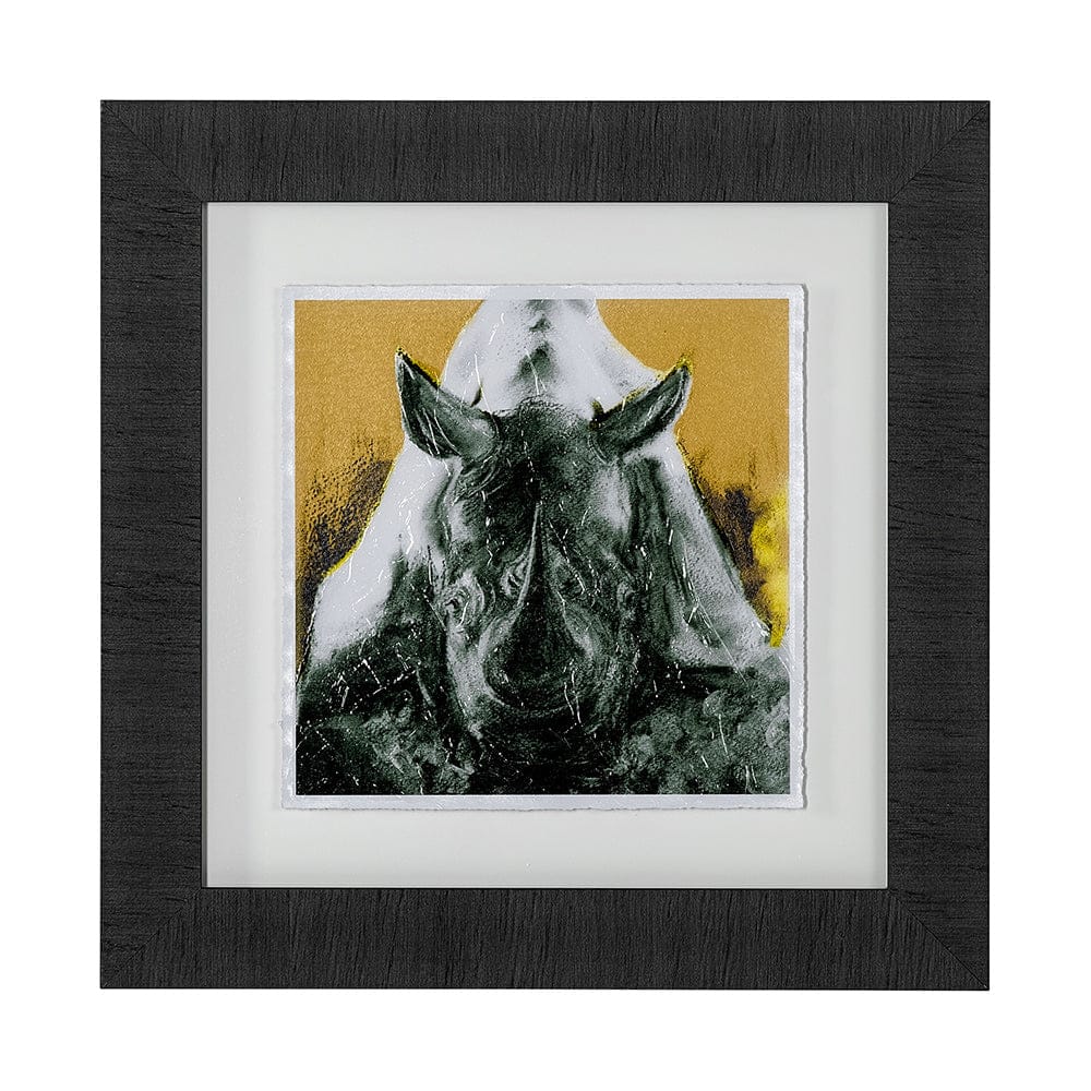 Mercana - Rhino Yellow by Mercana Studio a Hand Embellished Textured Framed Art Print Matted under Glass - 12997 view 1