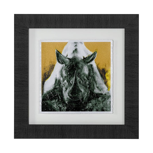 Mercana - Rhino Yellow by Mercana Studio a Hand Embellished Textured Framed Art Print Matted under Glass - 12997 view 1