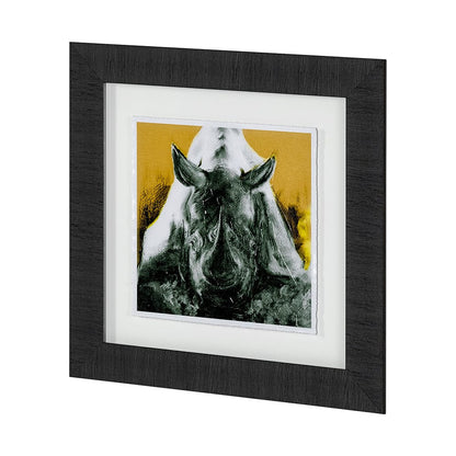 Mercana - Rhino Yellow by Mercana Studio a Hand Embellished Textured Framed Art Print Matted under Glass - 12997 view 2