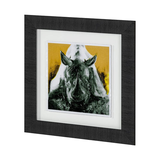 Mercana - Rhino Yellow by Mercana Studio a Hand Embellished Textured Framed Art Print Matted under Glass - 12997 view 2