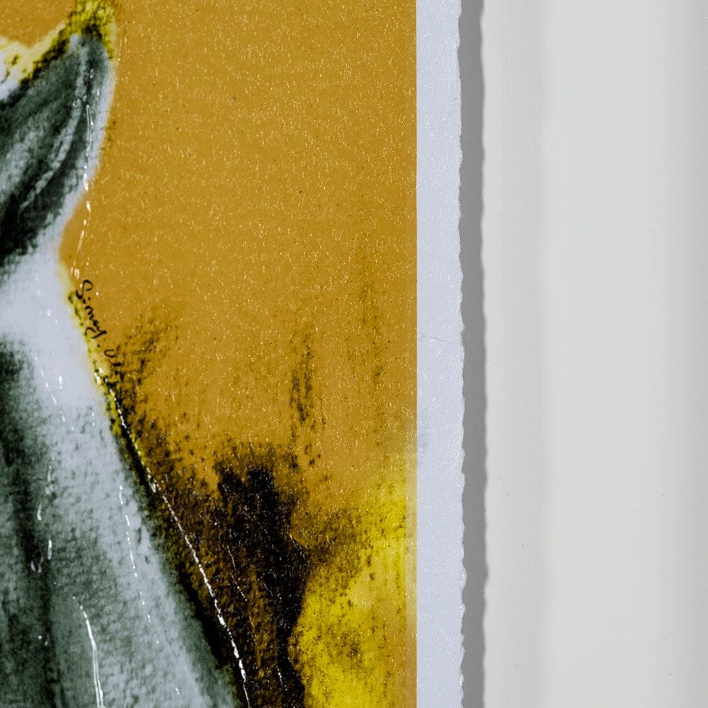 Mercana - Rhino Yellow by Mercana Studio a Hand Embellished Textured Framed Art Print Matted under Glass - 12997 view 5