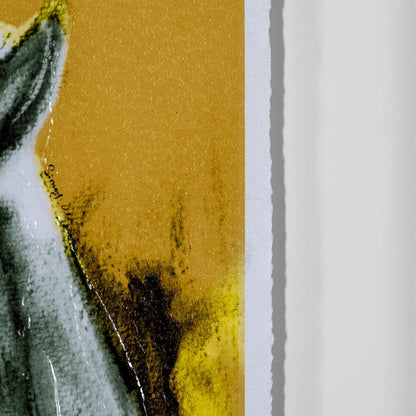 Mercana - Rhino Yellow by Mercana Studio a Hand Embellished Textured Framed Art Print Matted under Glass - 12997 view 5