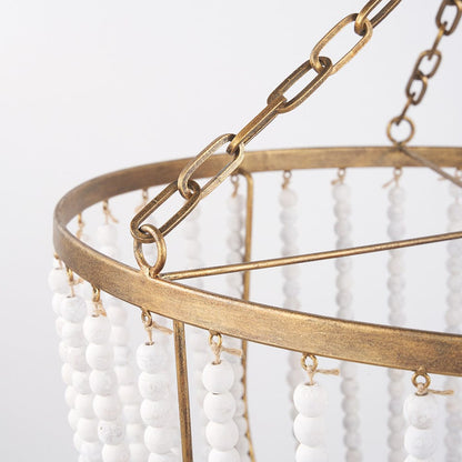 Mercana - Rhone Gold Metal and Wood Beaded Chandelier - 70368_CLOSEOUT view 7