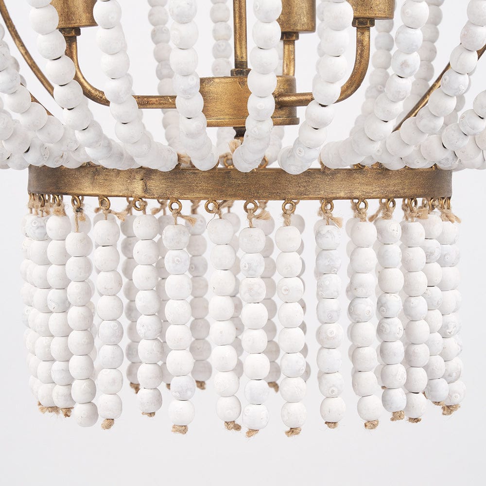 Mercana - Rhone Gold Metal and Wood Beaded Chandelier - 70368_CLOSEOUT view 8