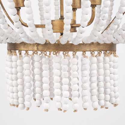 Mercana - Rhone Gold Metal and Wood Beaded Chandelier - 70368_CLOSEOUT view 8