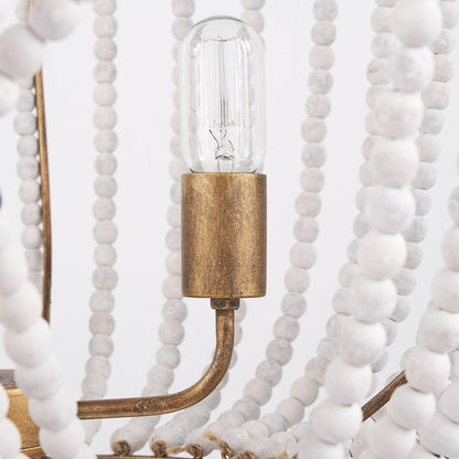 Mercana - Rhone Gold Metal and Wood Beaded Chandelier - 70368_CLOSEOUT view 9