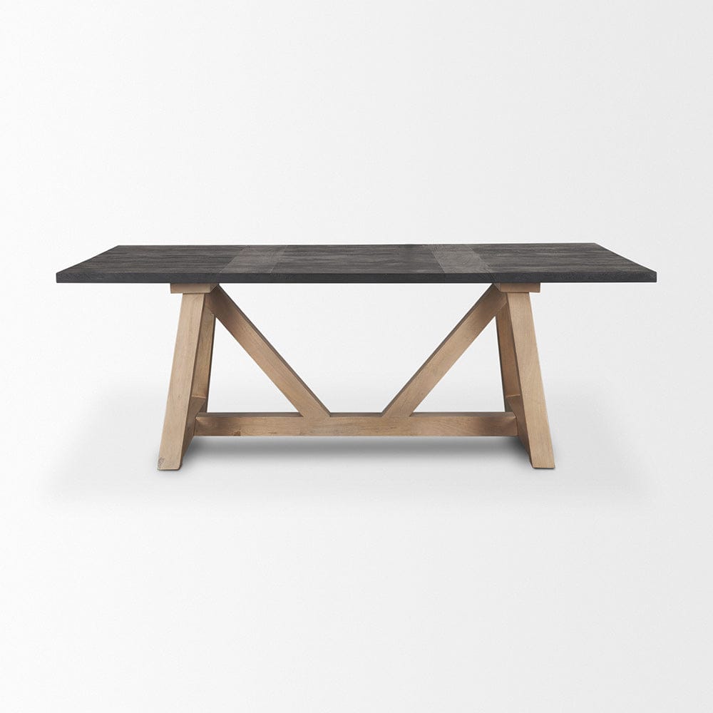 Mercana - Rialto Rectangular Two-Tone Black and Brown Solid Wood Dining Table 84" - 70557-AB view 2