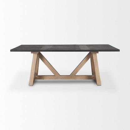 Mercana - Rialto Rectangular Two-Tone Black and Brown Solid Wood Dining Table 84" - 70557-AB view 2