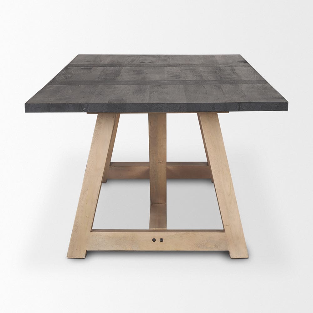 Mercana - Rialto Rectangular Two-Tone Black and Brown Solid Wood Dining Table 84" - 70557-AB view 3