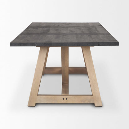 Mercana - Rialto Rectangular Two-Tone Black and Brown Solid Wood Dining Table 84" - 70557-AB view 3