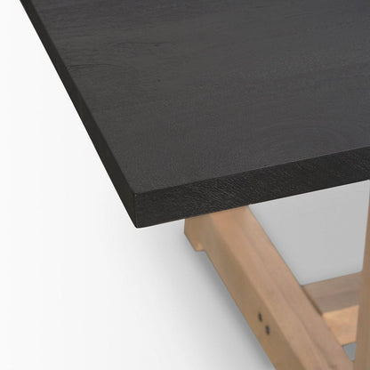 Mercana - Rialto Rectangular Two-Tone Black and Brown Solid Wood Dining Table 84" - 70557-AB view 5