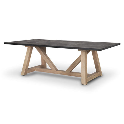 Mercana - Rialto Rectangular Two-Tone Black and Brown Solid Wood Dining Table 94" - 70558-AB view 1