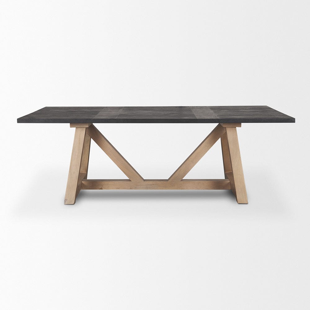 Mercana - Rialto Rectangular Two-Tone Black and Brown Solid Wood Dining Table 94" - 70558-AB view 2