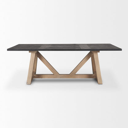 Mercana - Rialto Rectangular Two-Tone Black and Brown Solid Wood Dining Table 94" - 70558-AB view 2