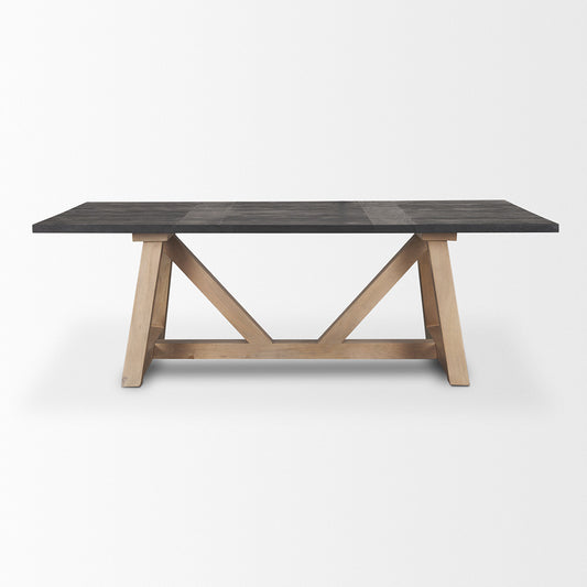 Mercana - Rialto Rectangular Two-Tone Black and Brown Solid Wood Dining Table 94" - 70558-AB view 2