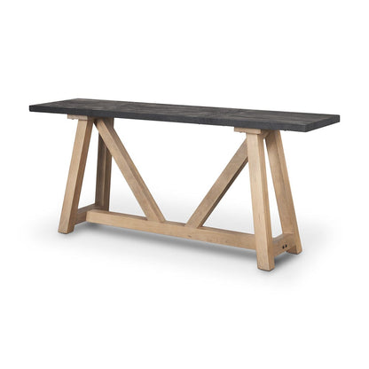 Mercana - Rialto Two-Toned Black and Brown Wood Angular Leg Console Table - 70556 view 1
