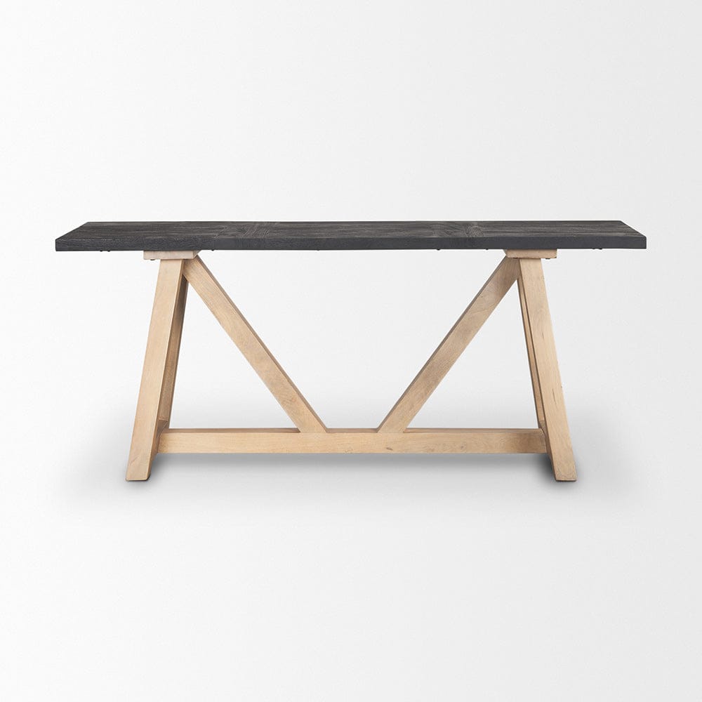 Mercana - Rialto Two-Toned Black and Brown Wood Angular Leg Console Table - 70556 view 2
